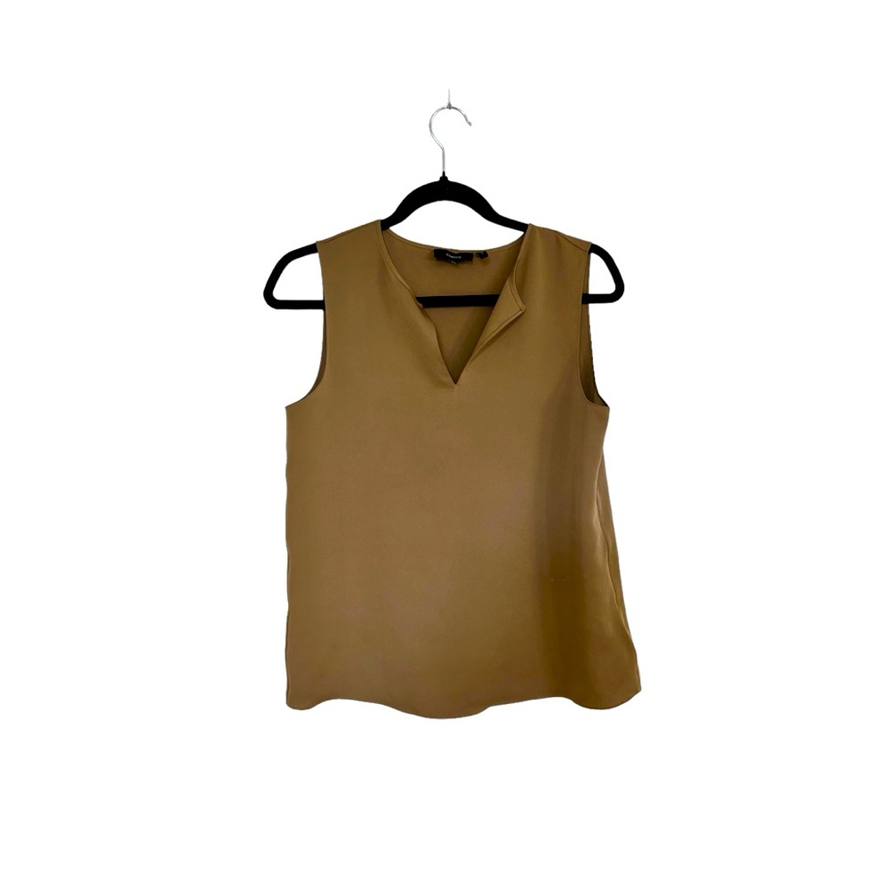 Theory Silk Sleeveless Top, Camel Size S $20